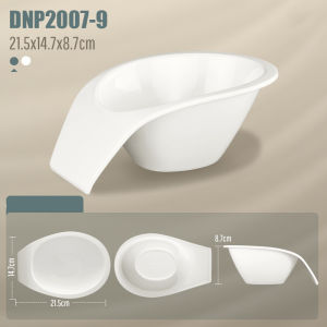 Porcelain Fashion Soup Bowl - Buffet Hot Pot Appetizer Bowls Ceramic Tableware 500ml