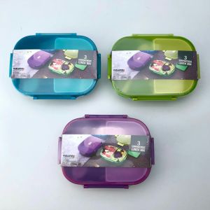 LUNCHBOX KOTAK MAKAN SEKAT 3 GRID HEY LIFE 900ML KODE A202 BAHAN PLASTIK HANYA KOTAK MAKAN