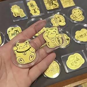 Hot-selling Gold Stickers Pure Gold 999 Phone Stickers Zodiac Animal Gold Stickers Gift for the Year of Birth