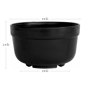 กระถางต้นไม้ ทรงเตี้ย ทรงชาม เบอร์ 4 นิ้ว สีดำ 50 ใบ ชิ้น อัน