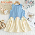 ชุดเสื้อผ้าเด็กผู้หญิงแขนกุดลายตาข่ายฤดูร้อนชุดเดรสเจ้าหญิงสำหรับเด็กผู้หญิงหมีผู้นำชุดแฟชั่นเด็กอายุ2-6ปี. 