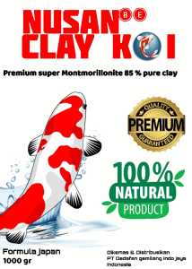 Clay Koi | Calcium Montmorillonite Clay | Penjernih Air Kolam Koi 300 gr dan 1000 gr