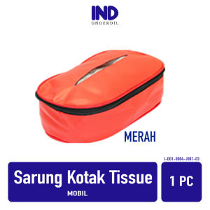 Sarung Kotak Tissue Tempat Tisu Tisue Cover Pouch Pattern Pola Corak Hitam Black Biru Cokelat Cream Merah Putih Flower Bunga Bahan Kulit Sintetis Mobil