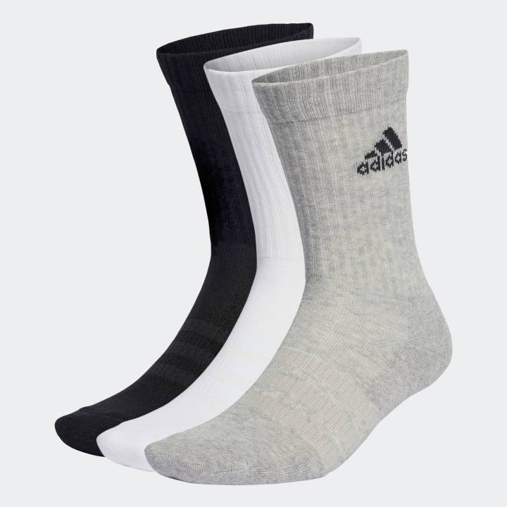 adidas Phong cách sống & Bóng rổ Bộ 3 Đôi Tất Cao Cổ Có Đệm Unisex Xám ...