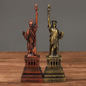 DFHSFGER Kawaii American Liberty Figurine Mini 15cm Liberty Desk Craft Garden Yard Decoration Cartoon Liberty Metal Ornament Children