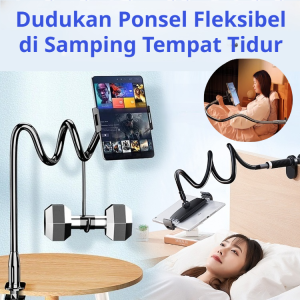 Dudukan Lazypod 2-in-1 Alas Malas Dudukan Tablet Fleksibel Dudukan Telepon