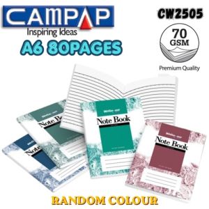 CAMPAP Write-On A4/A6 Card Cover 70GSM Single Line Exercise Book / Note Book (Woodfree Paper)