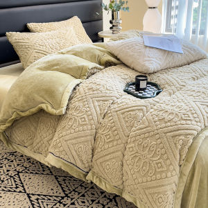 【Super low price】Fluffy Bedding Set Autumn Winter Warm Faux Fur Bedding Set for Twin Double Queen King Size Soft Duvet Cover Bed Sheet Pillowcase
