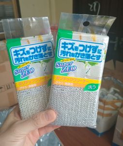 Mút rửa ly chén Aisen Nhật Bản KZ118 (mút bọc sợi nhôm) hàng nhập