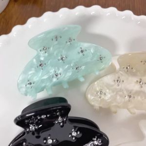 NEEUJ ผีเสื้อ ที่หนีบผมอะซิเตทโปร่งใส คลิปผม คริสตัล คลิปฉลามกรดอะซิติก น่ารัก ปิ่นปักผม ที่หนีบผมประดับคริสตัล สาวๆ