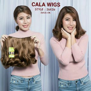 แฮร์พีช hairpiece แฮร์พีช calawigs ชิ้นหนาพิเศษไหมด้านเหมือนผมจริง แฮร์พีชลอนสั้น รหัส 26x26 กว้าง26cm ยาว26cm