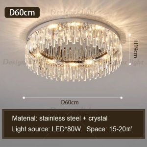 Nordic led crystal ceiling light living room lamp for bedroom low ceiling chandelier