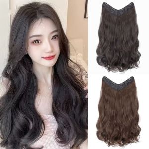 BEAUTYLADIES Korean Women Curly Hair Wig Fashion U-shaped Long Big Wave Hairpiece Breathable Hair Extensions Invisible Seamless Hair Piece Daily