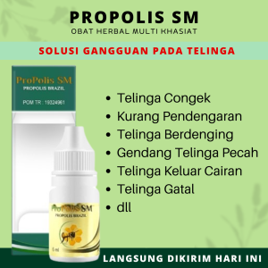 Propolis Asli Original - Obat Telinga Berair dan Bau Tetes Telinga Kurang Pendengaran Congek