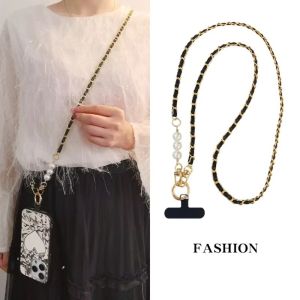 MYTHIS Universal Phone Case Lanyard Crossbody Pearl Anti-Lost Lanyard Korea Luxury Neck and Shoulder Strap Gift