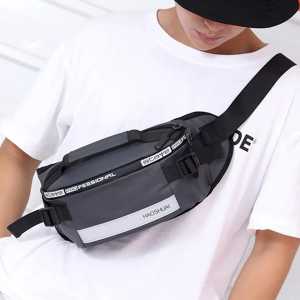 Tas Pinggang Travel Olahraga Pria Tahan Air Tas Sabuk Uang Paspor Baru Ritsleting Reflektif Luar Ruangan Tersembunyi Keamanan Kantong Dada Fanny