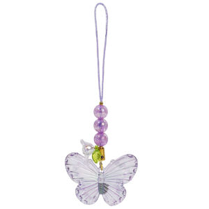 Butterfly Mobile Phone Chain Lanyards Women Girls Beaded Rope for Phone Case Hanging Charm Multicolor Straps