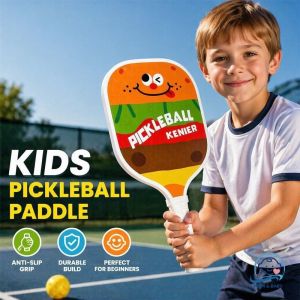 Kids Pickleball Paddle Set Non Slip Grip Lightweight Wooden Racket Beginner Sports Game Kit