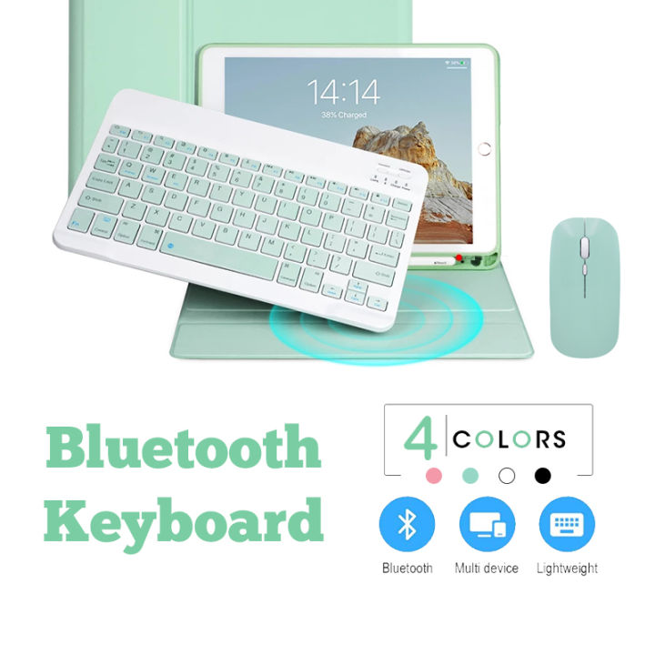 10Inch Wireless Bluetooth Keyboard and Mouse Lightweight Rechargeable ...