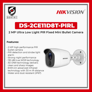 HIKVISION DS-2CE11D8T-PIRL 2 MP Ultra Low Light PIR Fixed  Mini Bullet Camera
