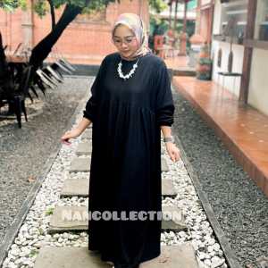 Nan x Gilda Priyadi - Gilda Midi Dress Wanita Muslim Knit Import Tebal / COD