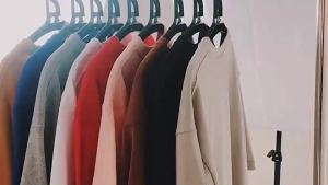《501》AG240 Búa thật nặng T Áo thun cotton chải thương hiệu thời trang tay lửng retro dày phiên bản châu Âu phong cách Mỹ kích thước lớn tay ngắn