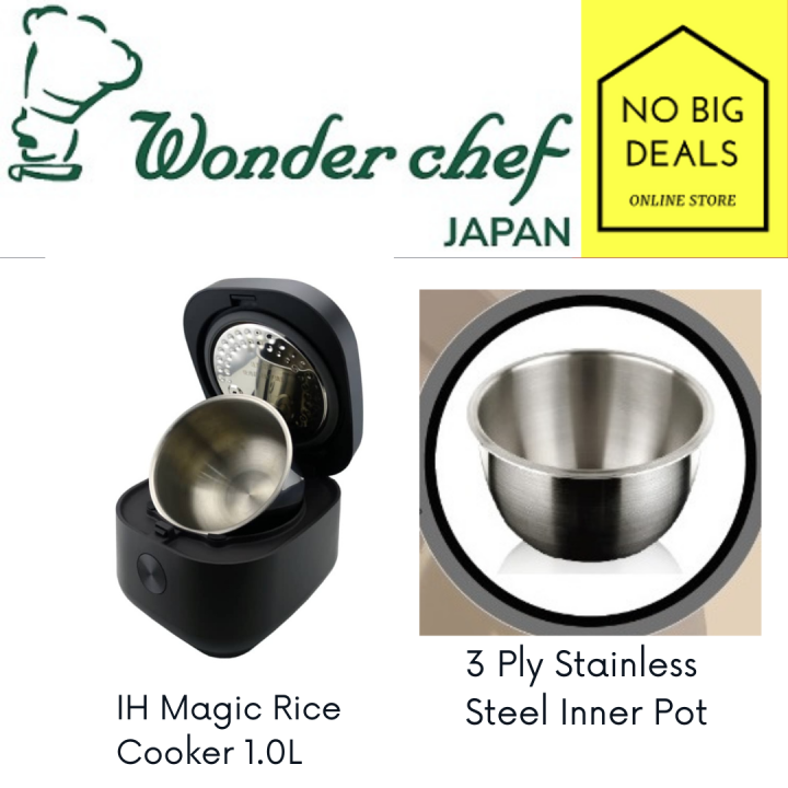 Japanese rice cooker with stainless outlet steel inner pot