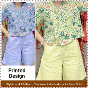 Four-piece Set Glossy Texture Loose-fitting Shorts Fashion Suit Enhancement No Pilling No Color Fading