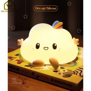 🌟𝑺𝑨𝑳𝑬 𝑺𝑶̂́𝑪🌟 Đèn Ngủ Silicon Hình Dáng Mèo Con Đám Mây Dễ Thương Có Điều Khiển Từ Xa - Đèn Decor Trang Trí
