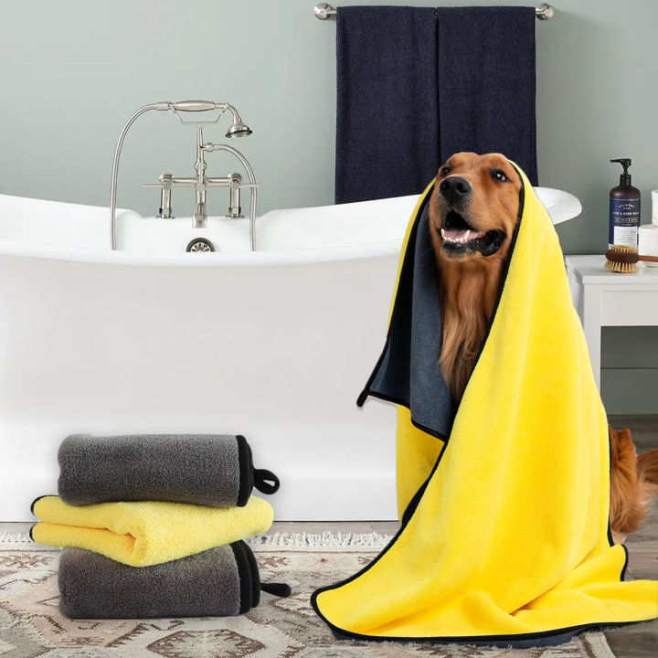 Pet Towel Thicken Nanofiber Plush Bath Dog Towel Soft Microfiber Strong  Absorbing Water Dog Towel Cat Towel Absorbent Towels for Dogs Cats Bath  Towel