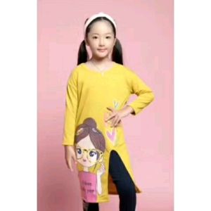 Little pineapple setelan tunik legging hijab Hachi anak 4-9Y