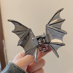 F4 Jepit Rambut Logam JUMBO Bentuk Kelelawar 10cm Gothic Bat Wing Metal Hair Claw Clip HMB003