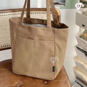 🌟SG STOCK🌟Canvas Bag New Korean Style Shoulder Bag Handbag Large Capacity Tutoring Book Bag