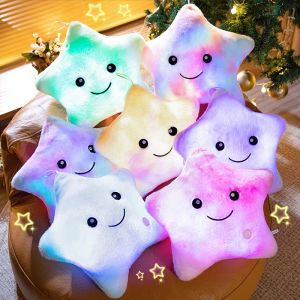 Cute Star Plush Toy Stuffed Soft Star Pillow Doll LED Light Plush Glowing Soft Doll Baby Kid Toys Birthday Gift Home Decor