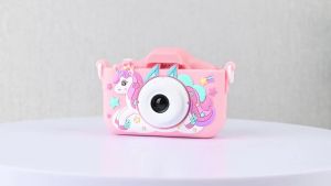 Unicorn Kids Toy Cameras 1080P HD Video Camera 48MP Dual Camera With Silicone Cover 32GB Card Boy Girl Birthday Gifts