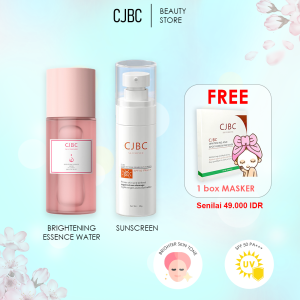 CJBC Brightening Set Lebih Hemat Brightening Essence Water Sunscreen Mencerahkan Wajah Menangkal UV