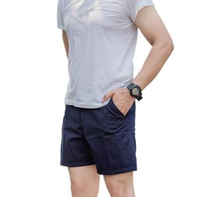 กางเกง ขาสั้น วัยรุ่น ผู้ชาย ยาว16นิ้ว สีกรม NAVY ผ้าชิโน่ ใส่เที่ยวสบาย