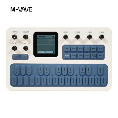 M-VAVE FM-1 Mini MIDI Synthesis Keyboard FM Sound Source 6 Operator 32 Algorithms Built-In Speaker 16 Step Sequencer Bluetooth Connectivity Portable Effect Unit