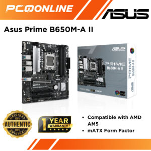 Asus Prime B650M-A II AM5 mATX Motherboard (PRIME B650M-A II)