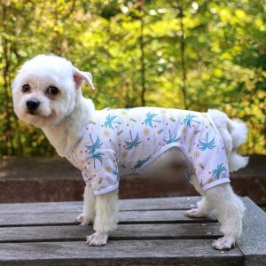 OUTOPEN Breathable Mesh Dog Cooling Jumpsuit Soft Cartoon Pattern Dog Sunscreen Clothes Pet Summer Clothes Lightweight Pet Pajamas Summer Season