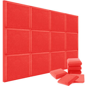 BEIYIN 12Pcs Square Acoustic Foam 30x30x5cm Sound Absorption Tiles Soundproof Panels Sound Isolation Sponge Fireproof for Studios/Home/Offices/KTV/Gaming Rooms