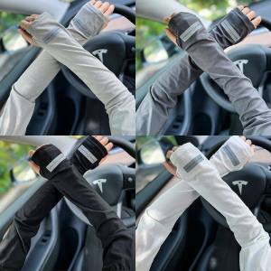 Ice Silk Cool Loose Arm Sleeves Breathable Sun UV Protection Driving Motorcycle Cycling Arm Gloves Long Sleeves Hand Protector