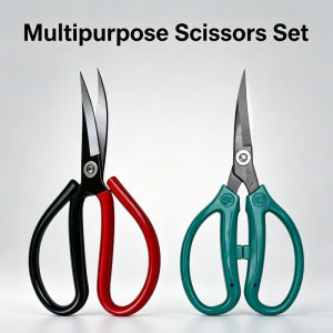 Stainless Steel Curved Scissors Durable Trimming Scissors for Rubber Leather Fabric Sewing Embroidery