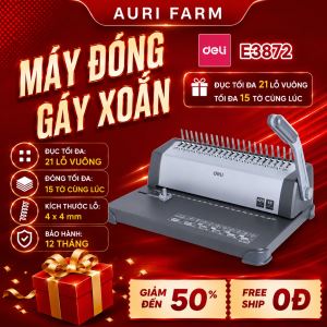 Máy Đóng Gáy Lò Xo Deli 3872 Chính Hãng – Máy Đục & Đóng Gáy Tài Liệu Văn Phòng Chuyên Nghiệp