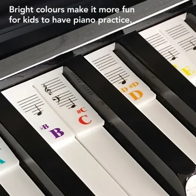 Piano Sticker Piano Keyboard Sticker Colorful Promote Learning 61 Keys Pretty Design Silicone for Music