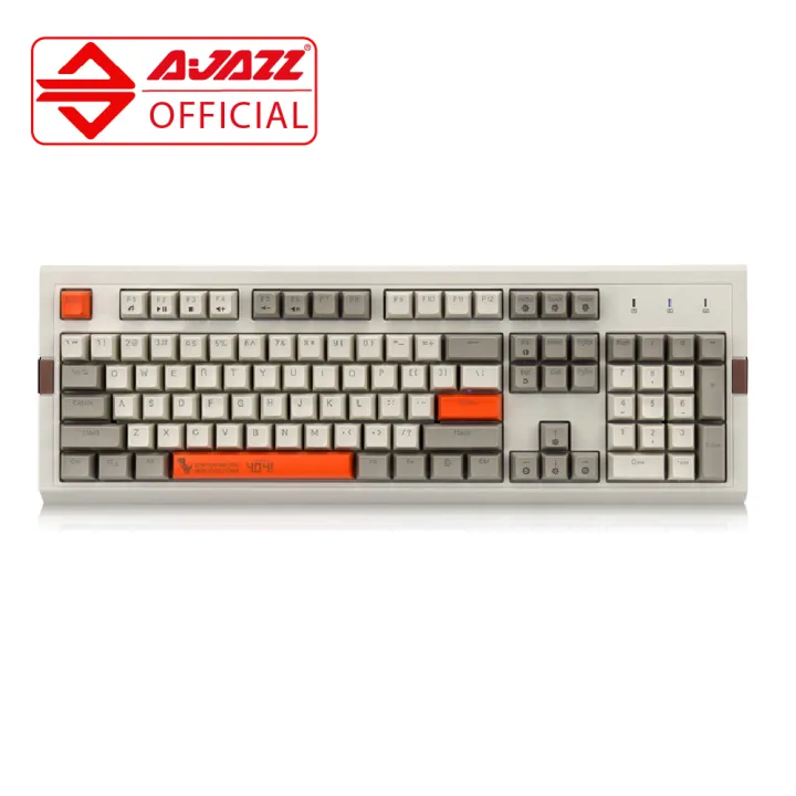 Ajazz AK510 Classic Retro Mechanical Gaming Keyboard RGB Backlit- Grey White PBT Ball Keycaps