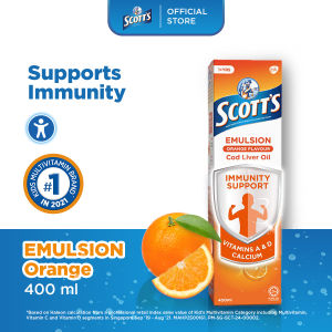 SCOTTS Emulsion Cod Liver Oil with Omega 3 Fatty Acid DHA for Children Support Brain Development 400ml