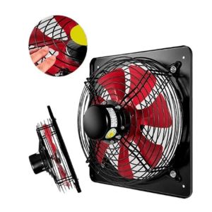 UFANSM Metal Exhaust Fan Dual Mesh 7 Leaf Kitchen Extractor Fan Powerful Quiet Window Ventilation Fan for Home Kitchen