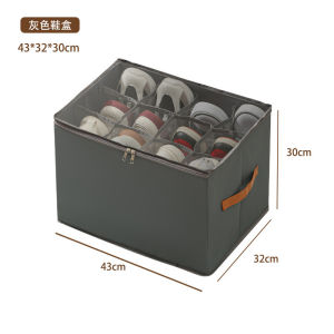 [Free Shipping] Best-Selling Storage Shoe Made Of Oxford Cloth With Lid Compartmentalized Organizer Dustproof Transparent Shoe