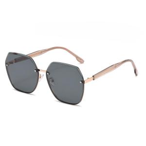 JN IMPRESSION Fashionable Large Frame Sun Protection Sunglasses Trendy Classic Frameless Glasses